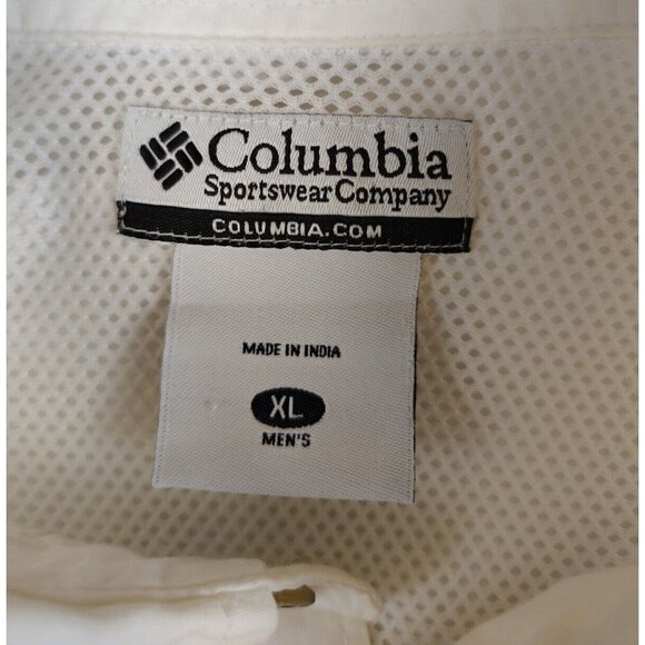 Columbia PFG White Button Up Shirt Short Sleeve Fishing Outdoor Mens XL - Picture 4 of 11